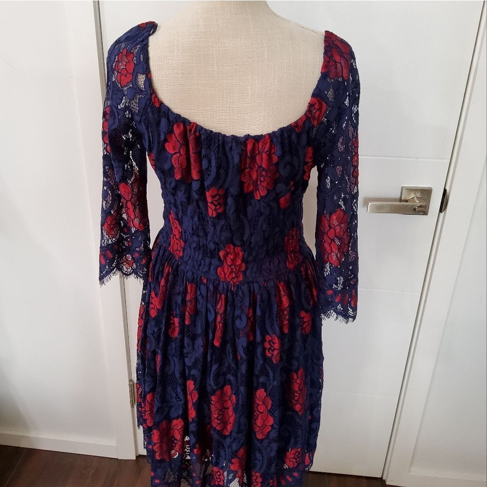 +MYSTIC+ Los Angeles Floral Print Lace Dress Size L